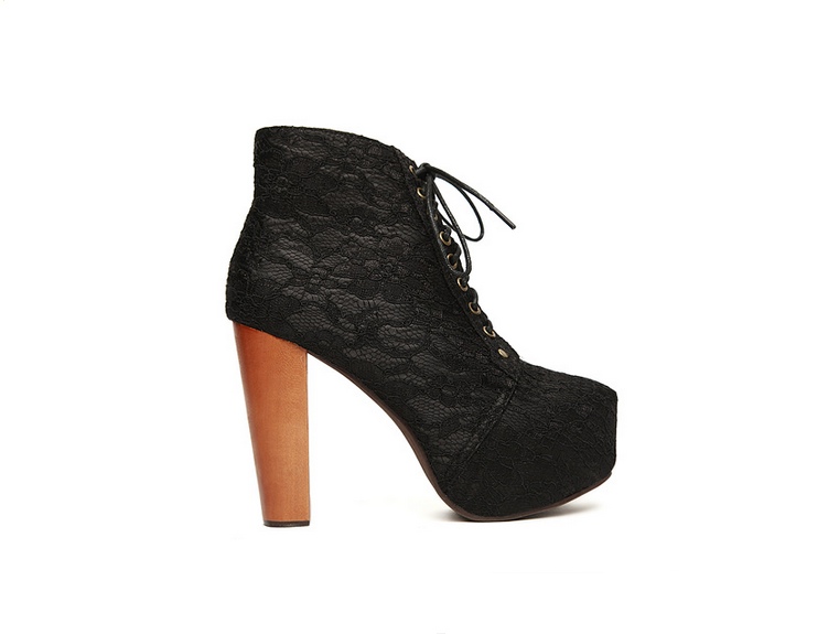 black lace platform shoes